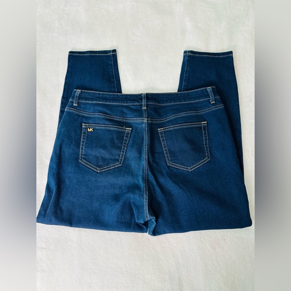 Michael Kors Selma Skinny Jeans In Dark Wash Blue Denim Size 16 - Picture 4 of 12